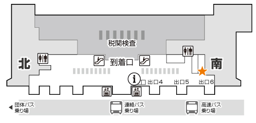 グローバルデータ（イモトのWi-Fi）福岡空港カウンター地図