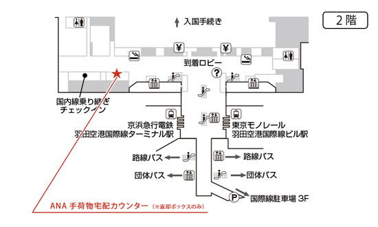 テレコムスクエア羽田国際線ターミナルカウンター地図