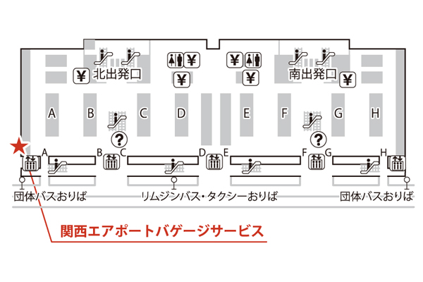 「Wi-Ho!」（テレコムスクエア）関西国際空港Wi-Fi受取カウンター（4F）マップ