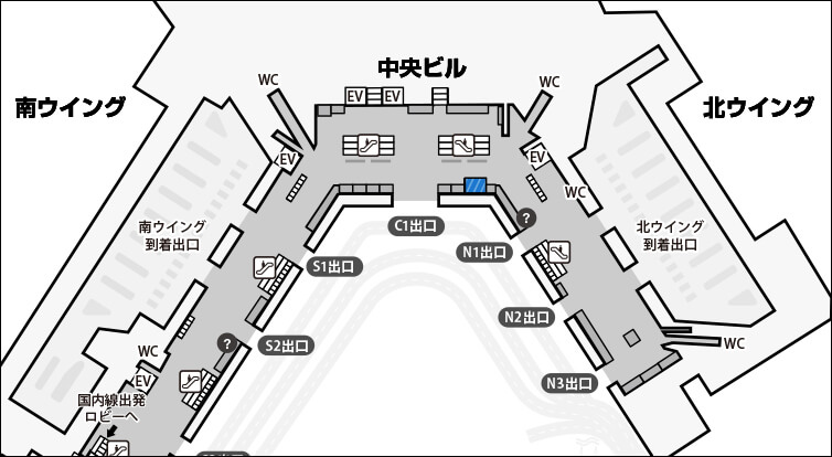 成田空港第1 中央ビル 返却カウンターマップ