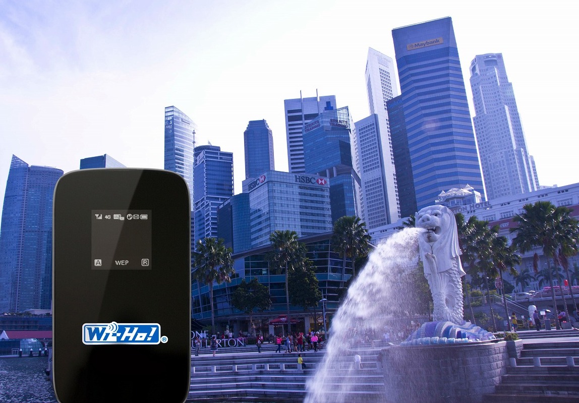 テレコムスクエア社シンガポール用Wi-Fiとマーライオン